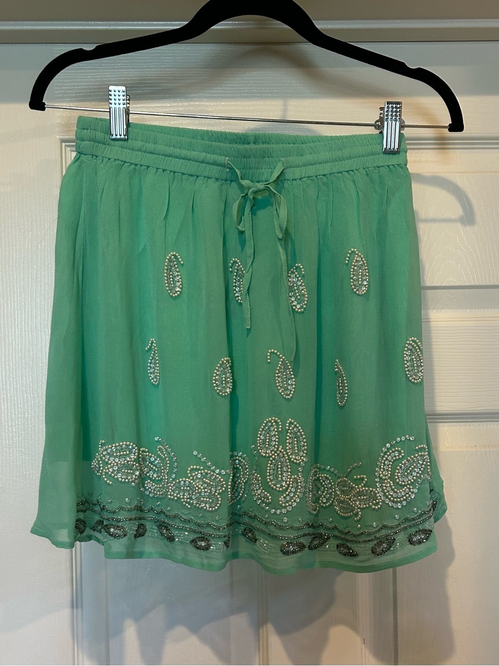 Raga embellished Green Chiffon Skirt - NWT, size Small